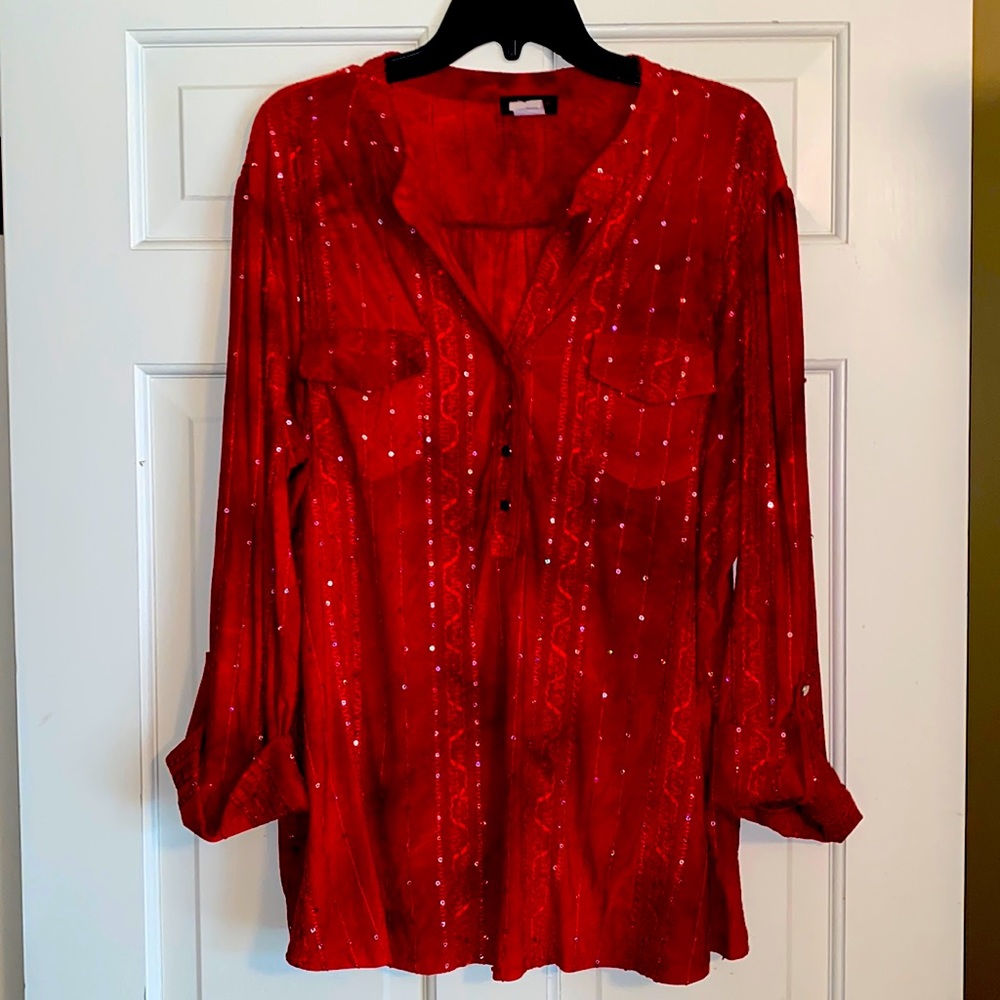 Gorgeous vivid red blouse